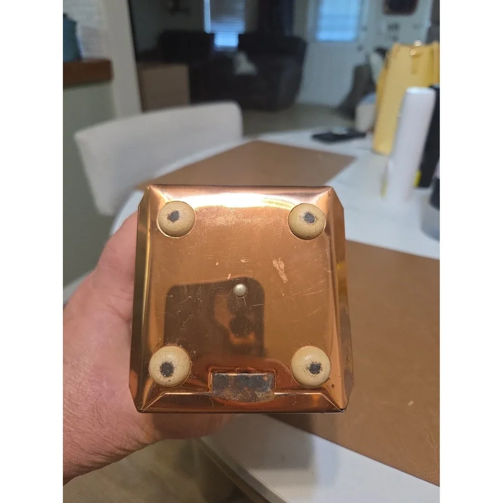 vintage Dripcut Starline copper-toned napkin holder 1960s, 1970s
